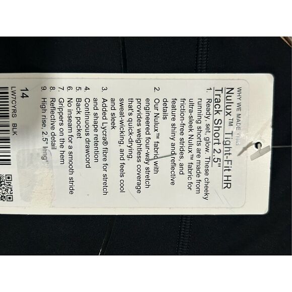 Lululemon  Shorts Nulux Tight-Fit Hr Track Short 2.5”  Sz 14 - Picture 7 of 7